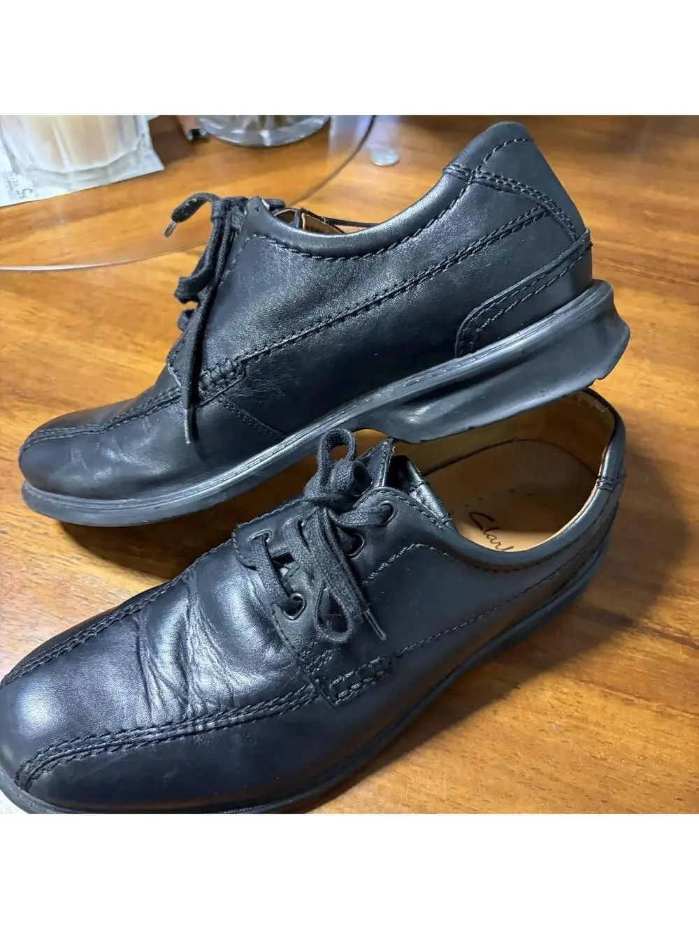 Clarks black leather
